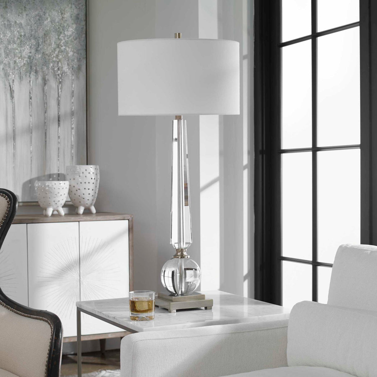 Tapered Crystal Table Lamp by Uttermost Crista, alternate view 2