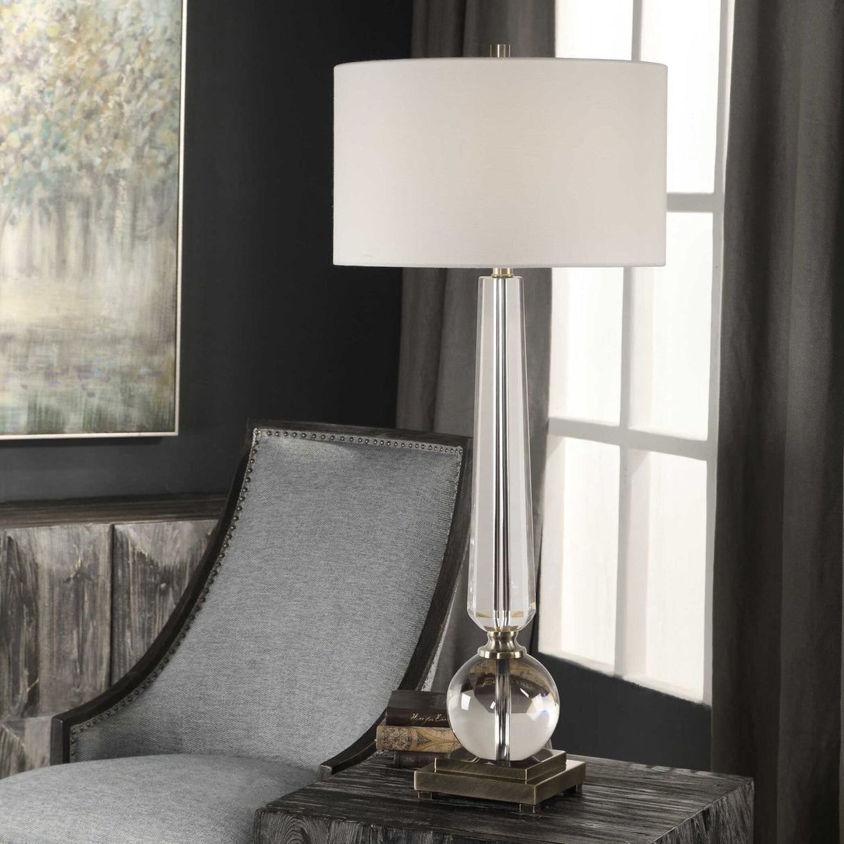 Tapered Crystal Table Lamp by Uttermost Crista, alternate view 4