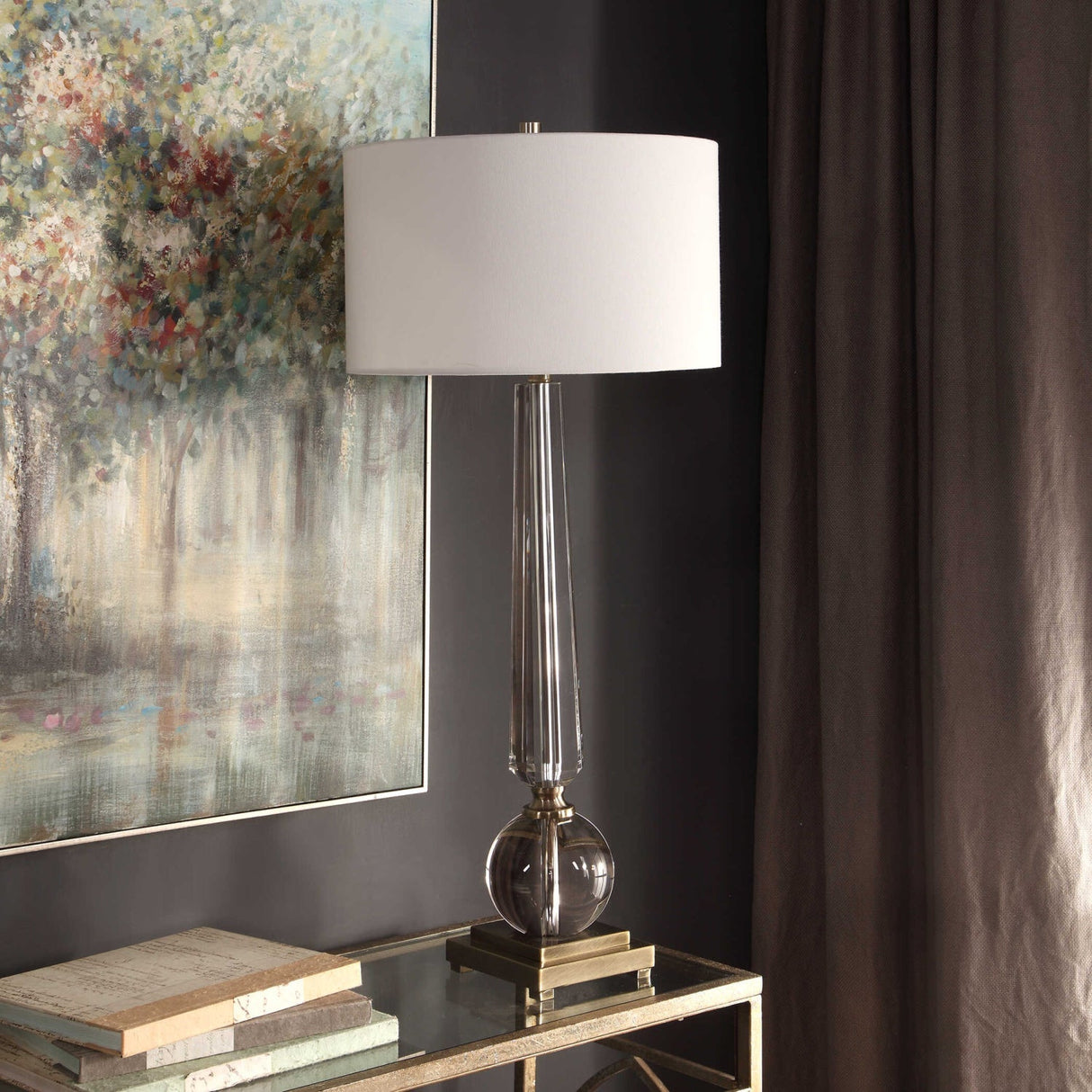 Tapered Crystal Table Lamp by Uttermost Crista, alternate view 5