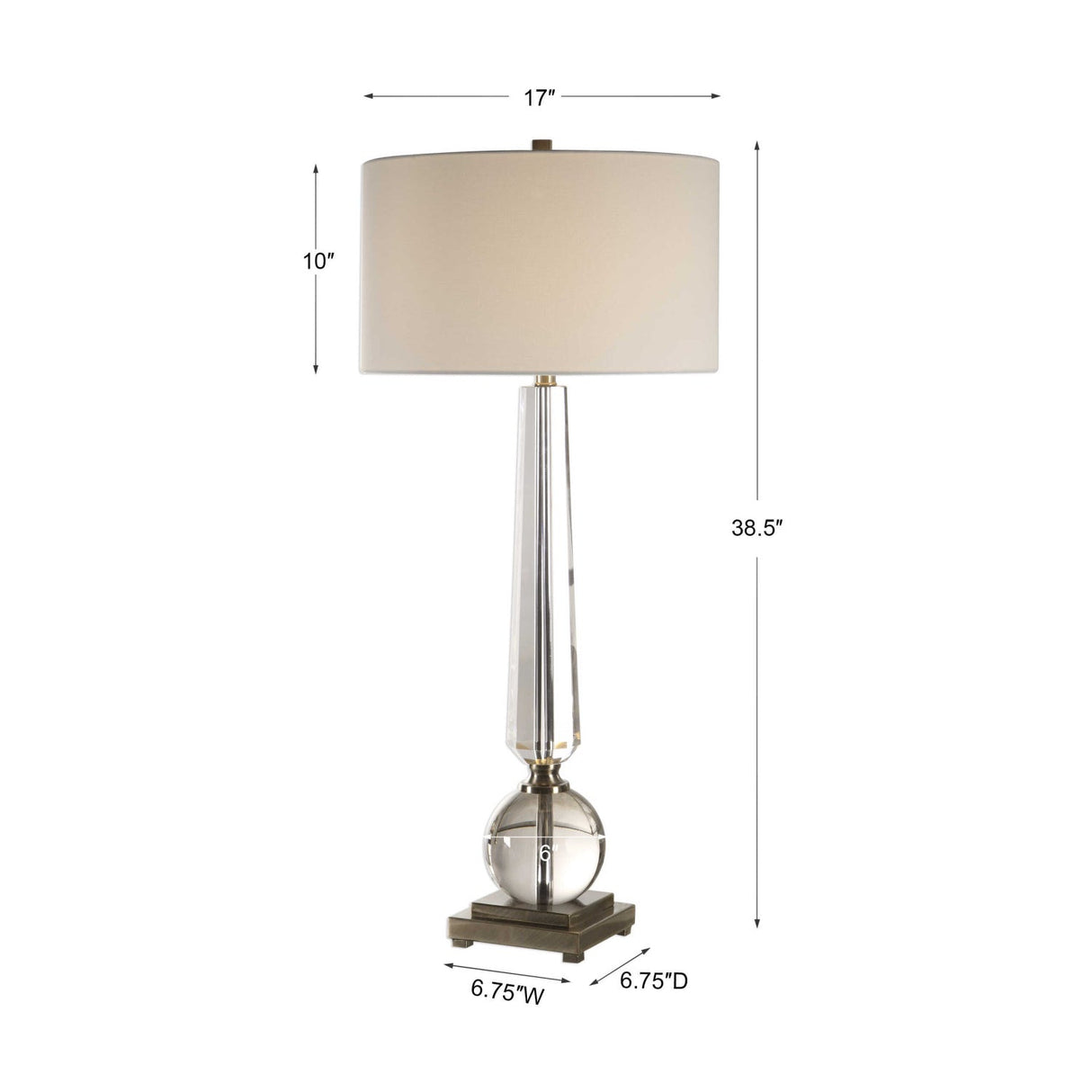 Tapered Crystal Table Lamp by Uttermost Crista, alternate view 6