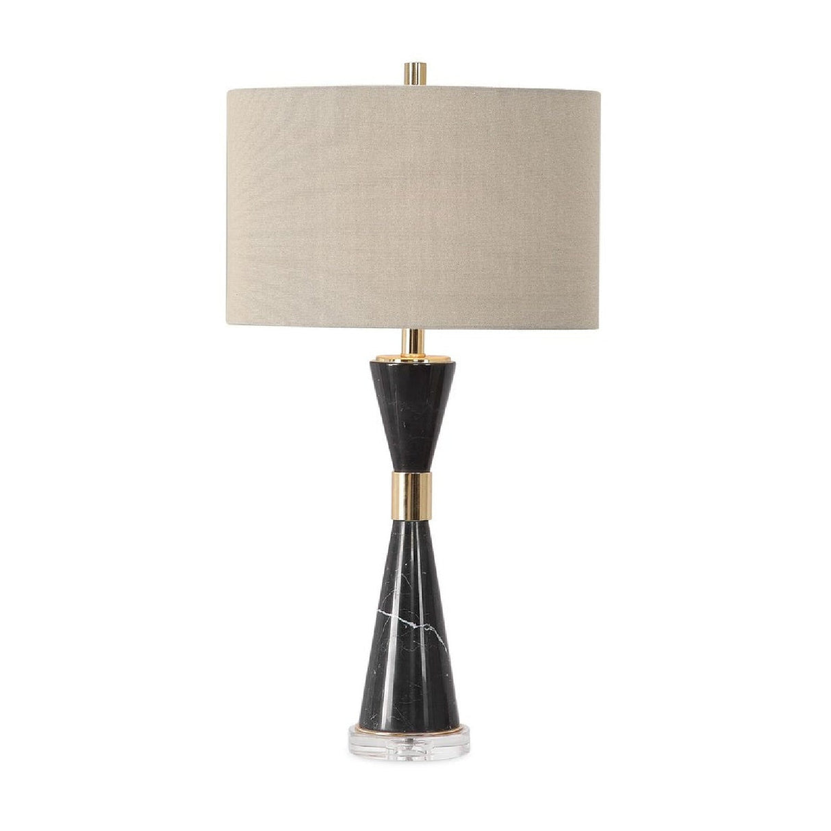 Modern European furniture - Hourglass Black Marble Table Lamp by Uttermost Alastair - www.oroa.com