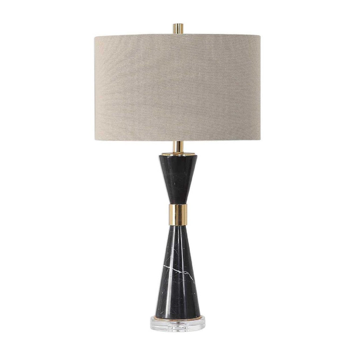 Modern European furniture - Hourglass Black Marble Table Lamp by Uttermost Alastair - www.oroa.com