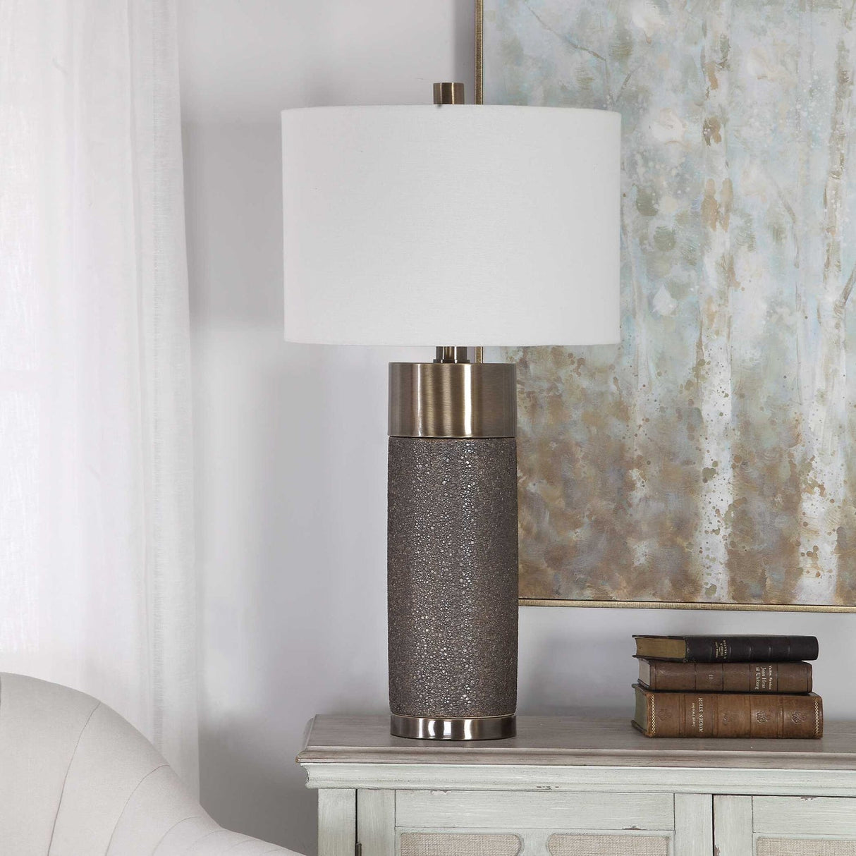 Modern European furniture - Textured Bronze Ceramic Table Lamp by Uttermost Brannock - www.oroa.com