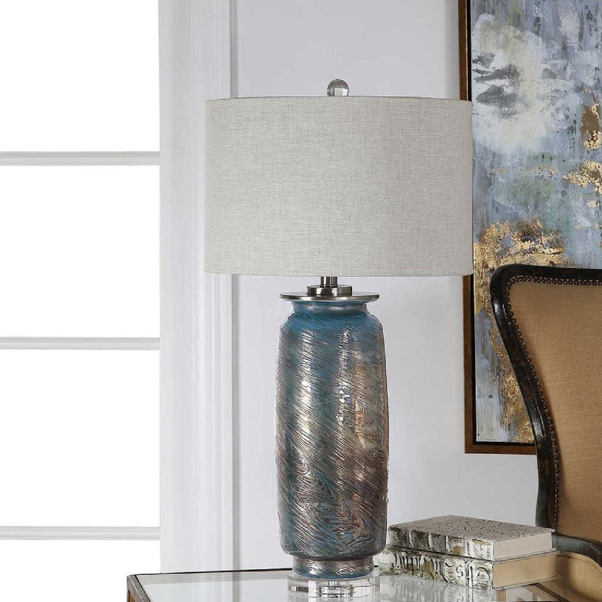 Modern European furniture - Swirl Textured Glass Table Lamp by Uttermost Olesya - www.oroa.com
