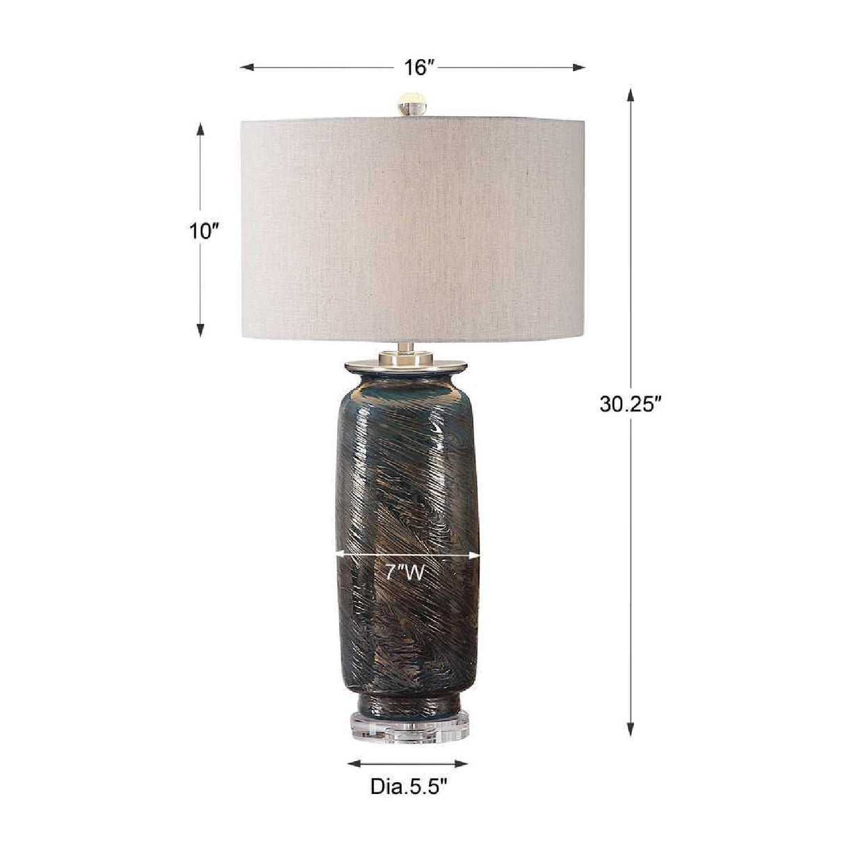 Modern European furniture - Swirl Textured Glass Table Lamp by Uttermost Olesya - www.oroa.com