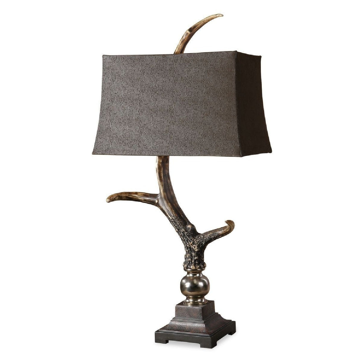 Modern European furniture - Brown Suede Shade Table Lamp by Uttermost Stag Horn - www.oroa.com