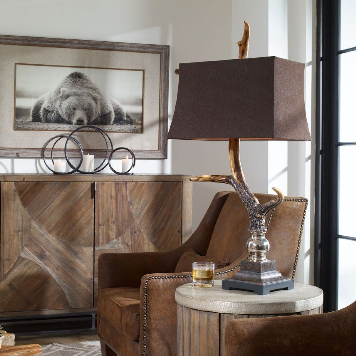 Brown Suede Shade Table Lamp | Oroa.com