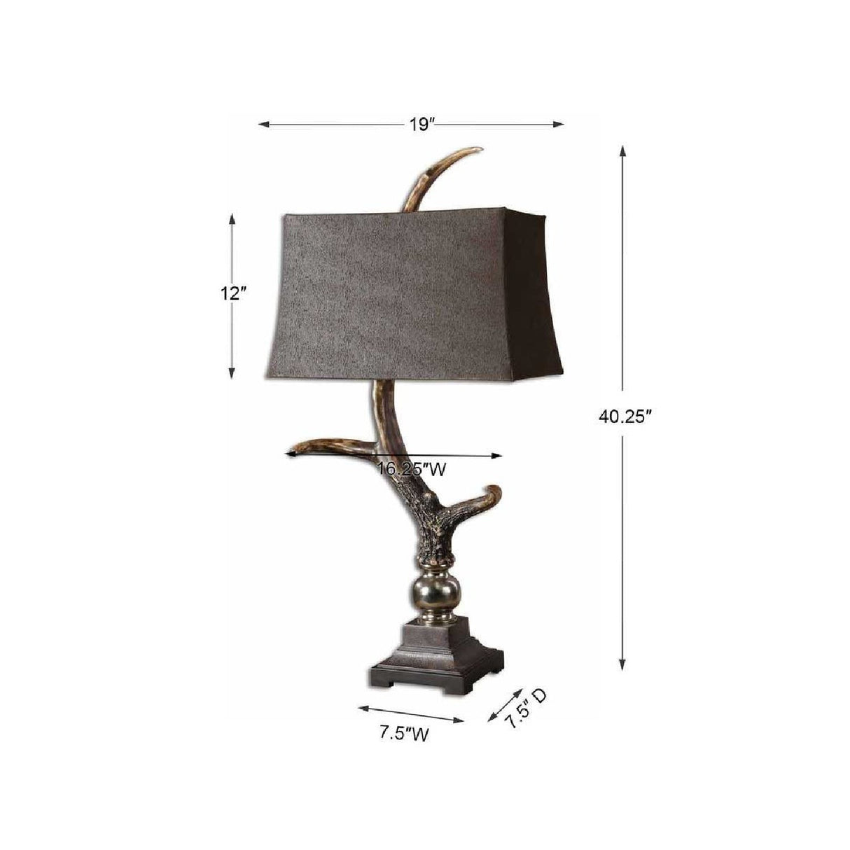 Modern European furniture - Brown Suede Shade Table Lamp by Uttermost Stag Horn - www.oroa.com