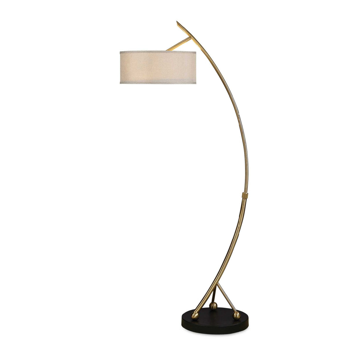 Modern European furniture - Curved Brass Floor Lamp - www.oroa.com
