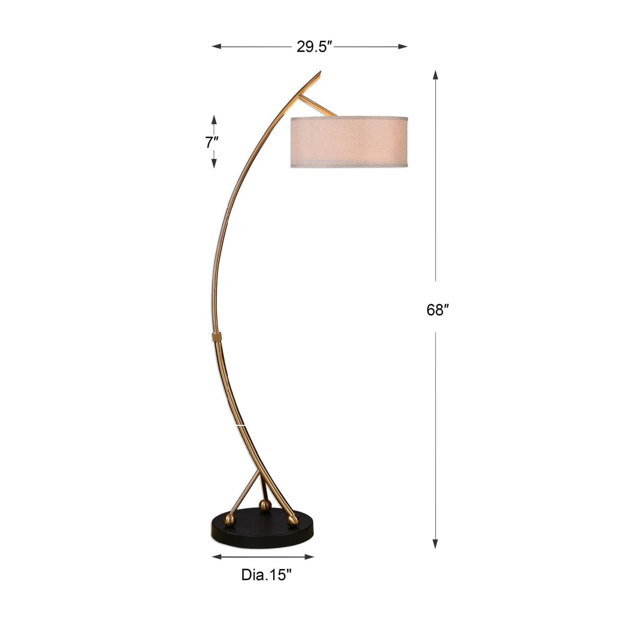 Modern European furniture - Curved Brass Floor Lamp - www.oroa.com