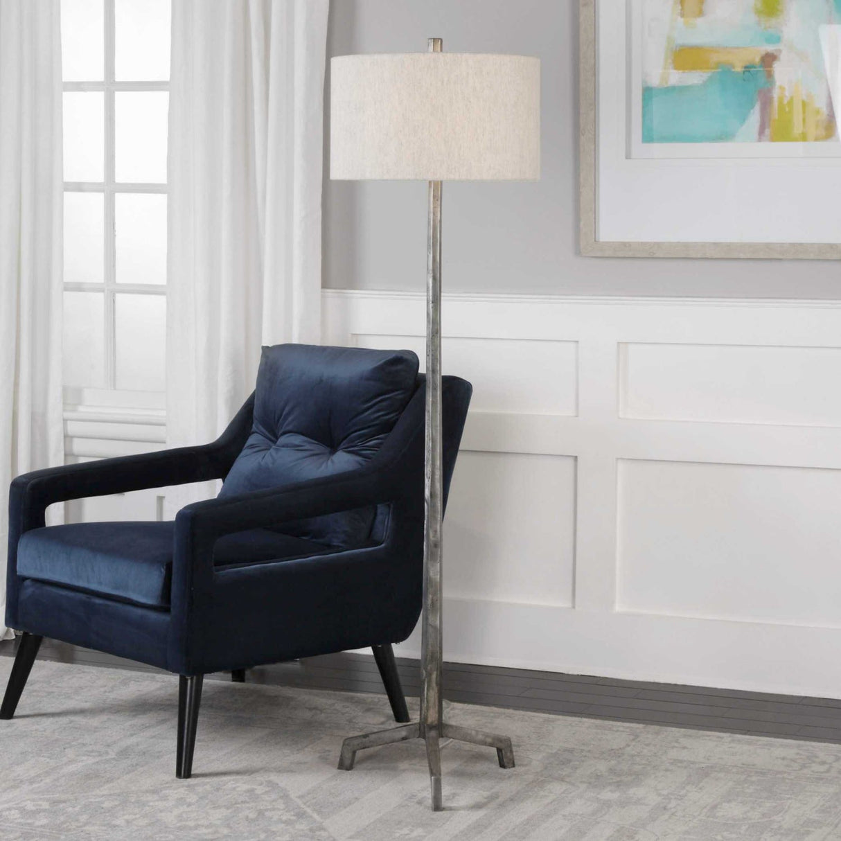 Modern European furniture - Distressed Cast Iron Floor Lamp - www.oroa.com