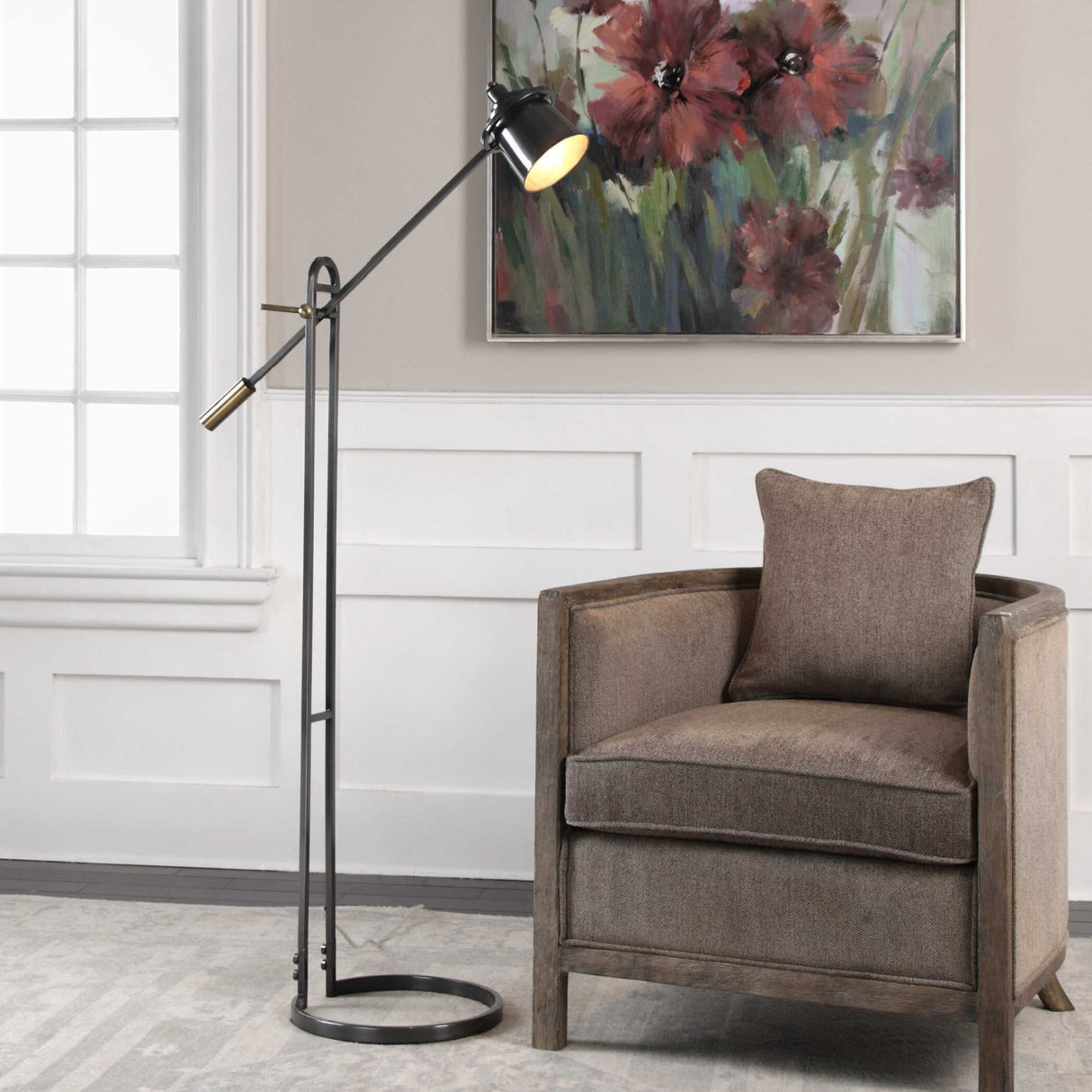 Modern European furniture - Brushed Gold Floor Lamp - www.oroa.com
