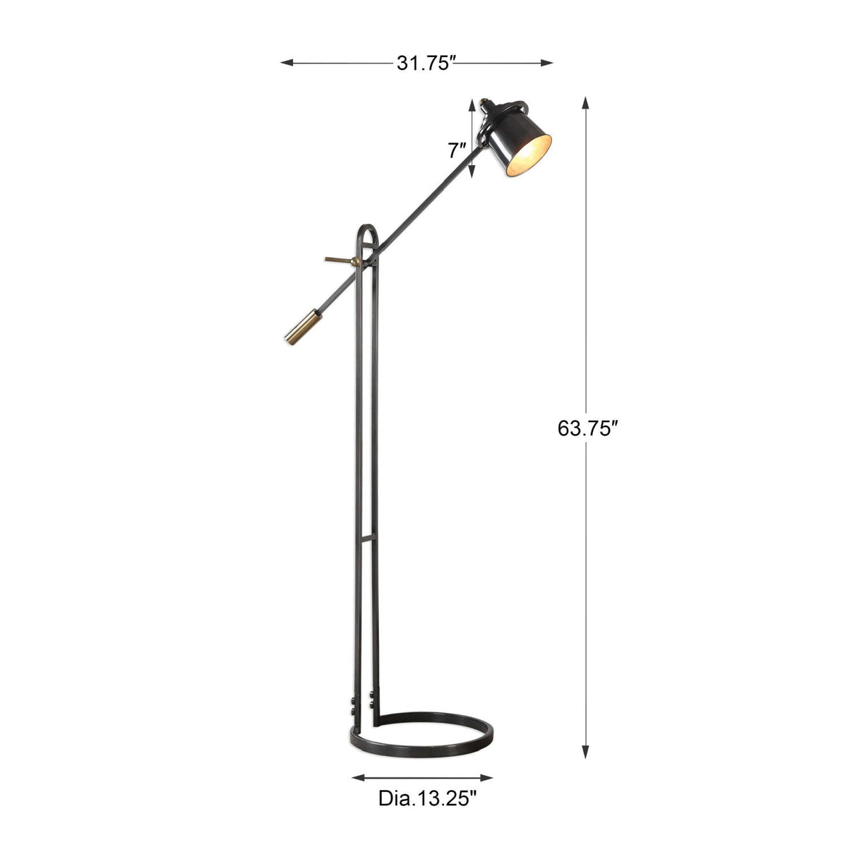 Modern European furniture - Brushed Gold Floor Lamp - www.oroa.com