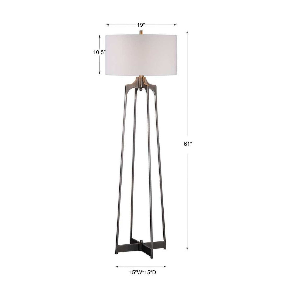 Forged Steel Floor Lamp by Uttermost Adrian, alternate view 3