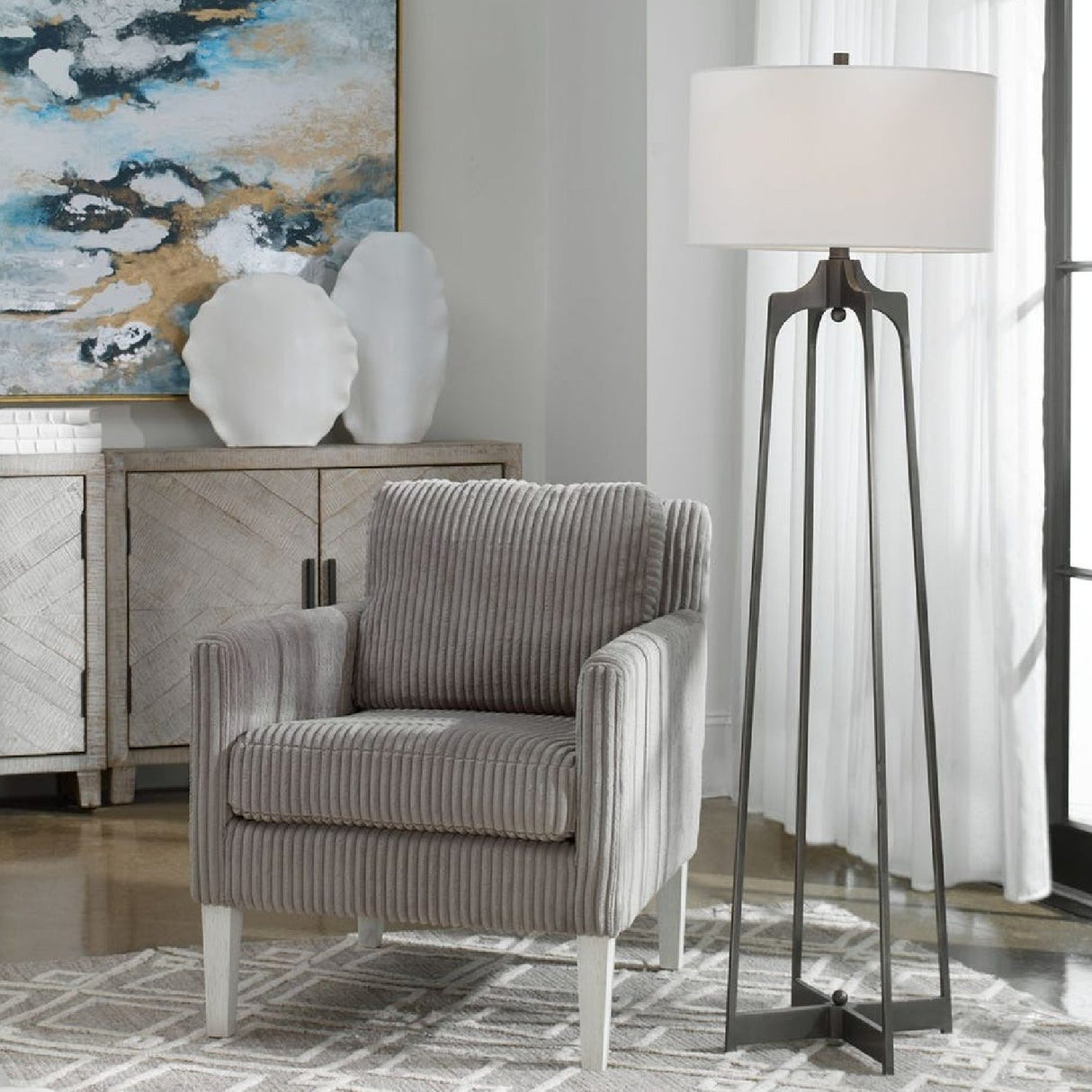 Forged Steel Floor Lamp by Uttermost Adrian, alternate view 2