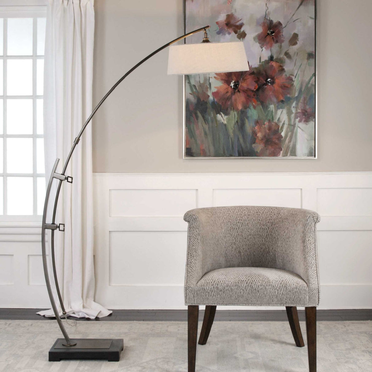 Modern European furniture - Arched Bronze Floor Lamp - www.oroa.com