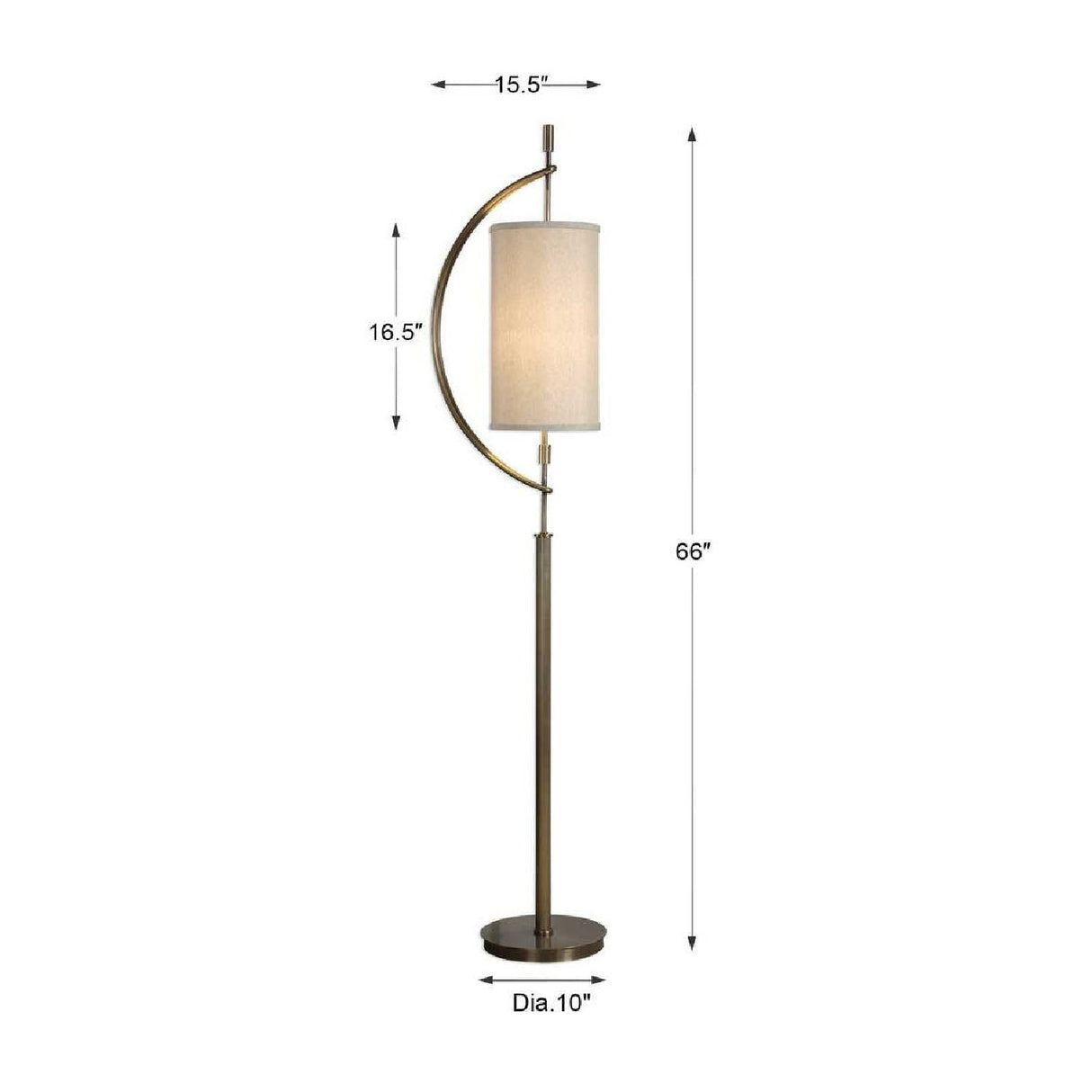 Antique Brass Curved Floor Lamp by Uttermost Balaour, alternate view 3