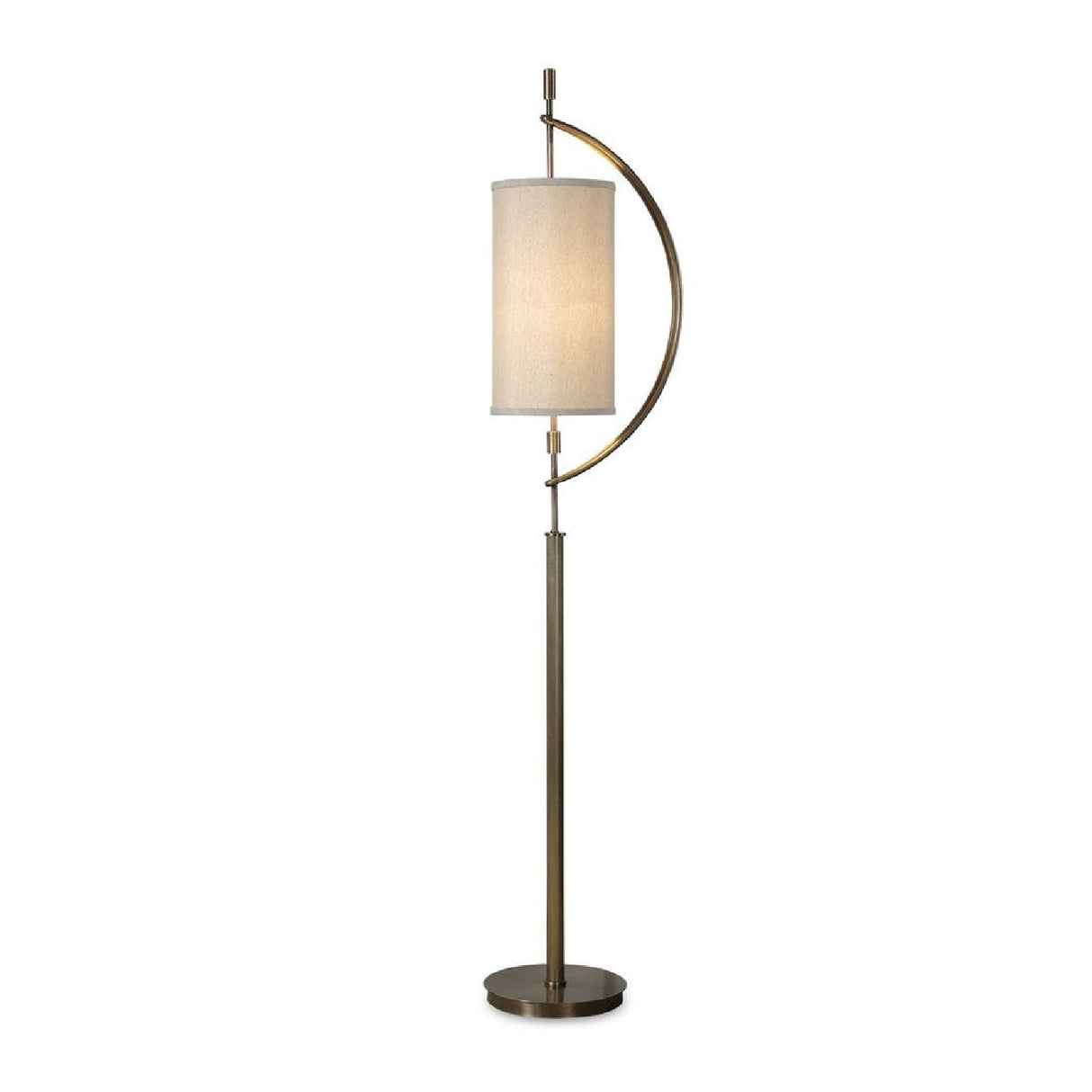 Antique Brass Curved Floor Lamp by Uttermost Balaour