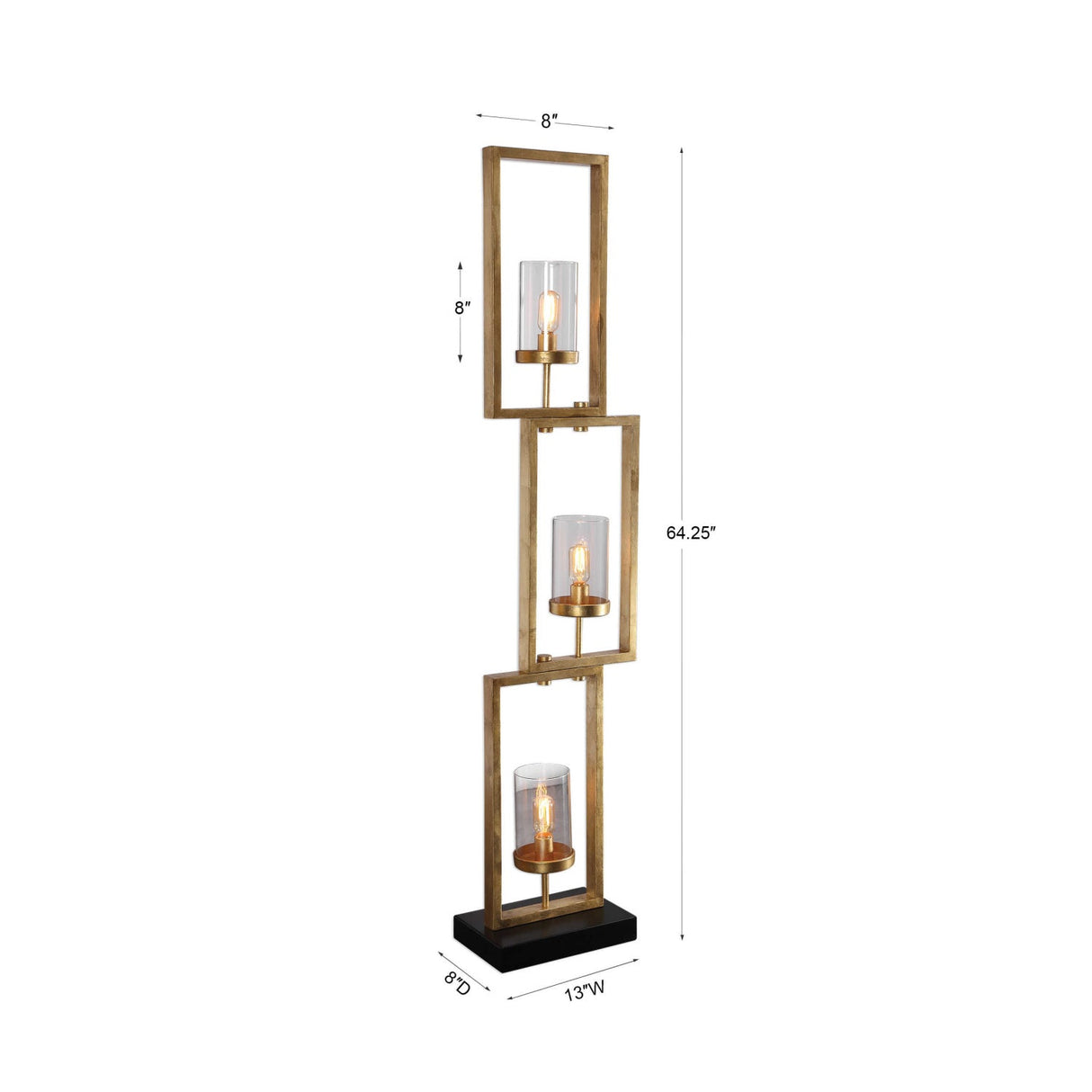 Modern European furniture - Gold Rectangles Floor Lamp - www.oroa.com
