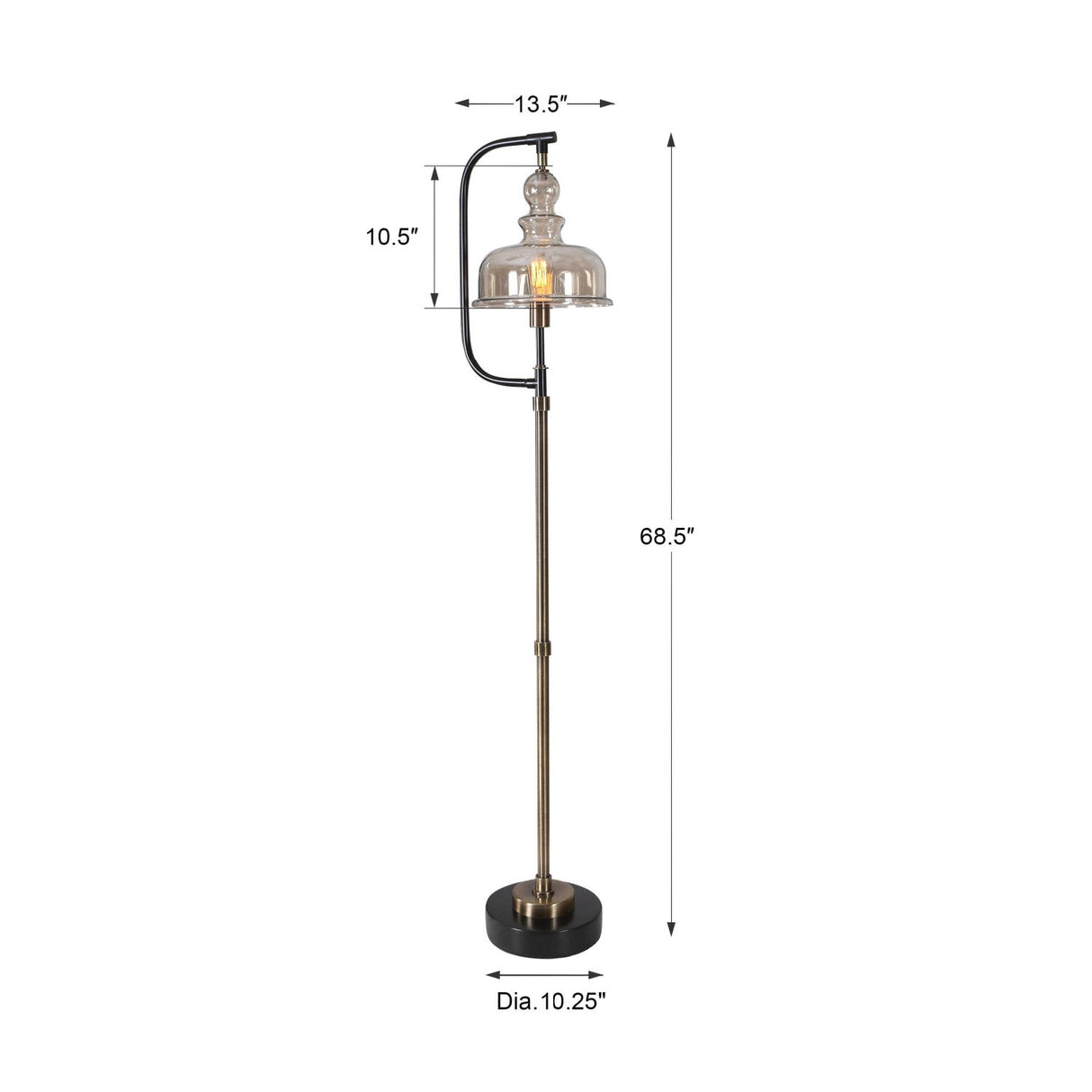 Modern European furniture - Amber Glass Shade Floor Lamp - www.oroa.com