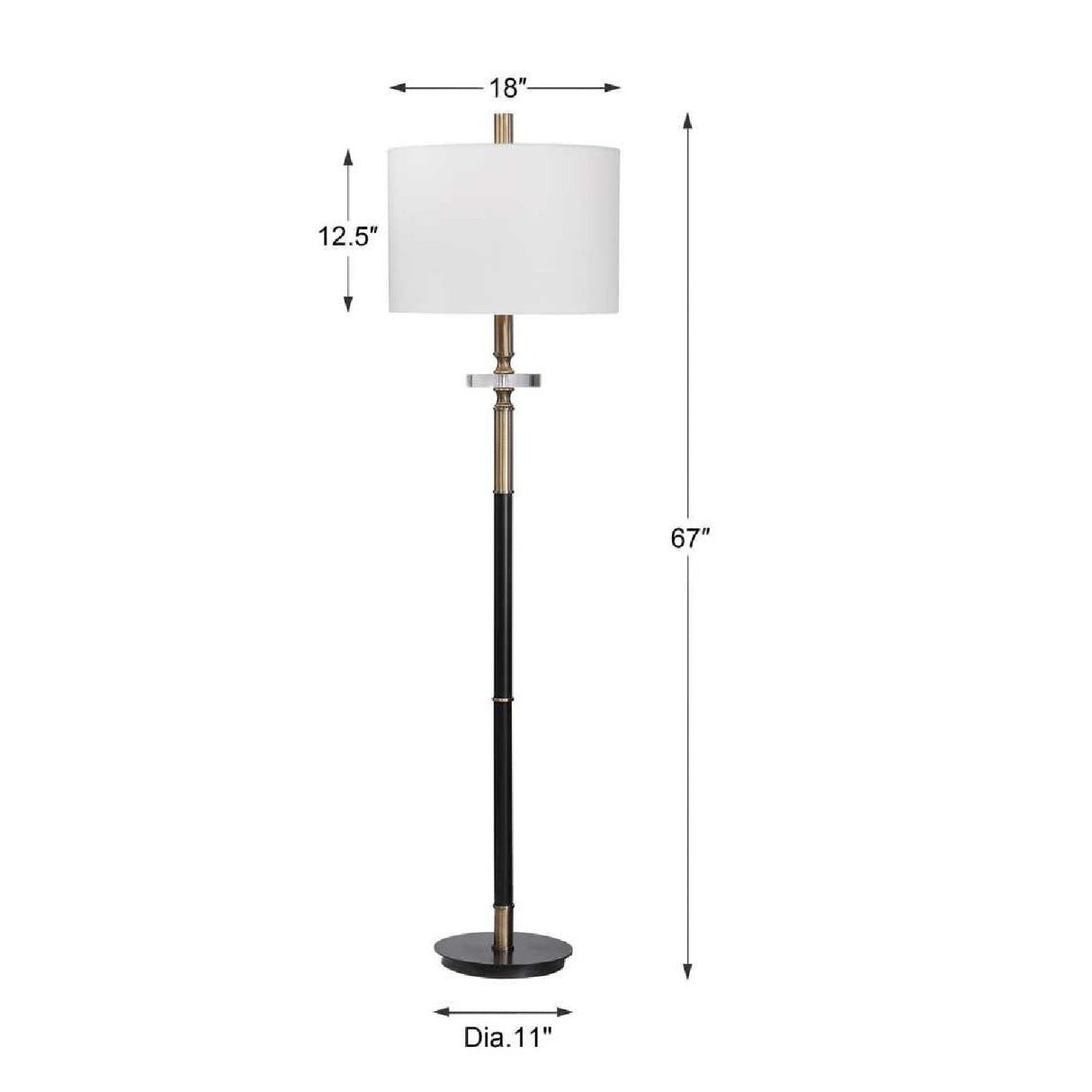 White Linen Shade Floor Lamp | Uttermost Maud - www.oroa.com