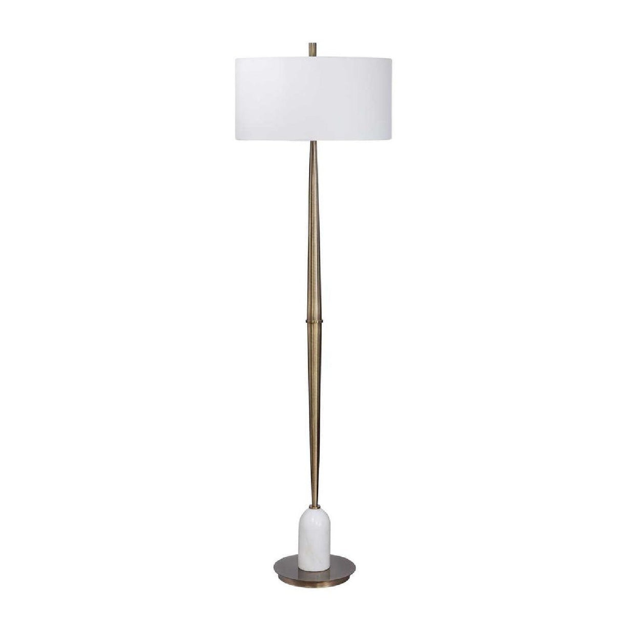 Tapered Antique Brass Floor Lamp | Uttermost Minette - www.oroa.com