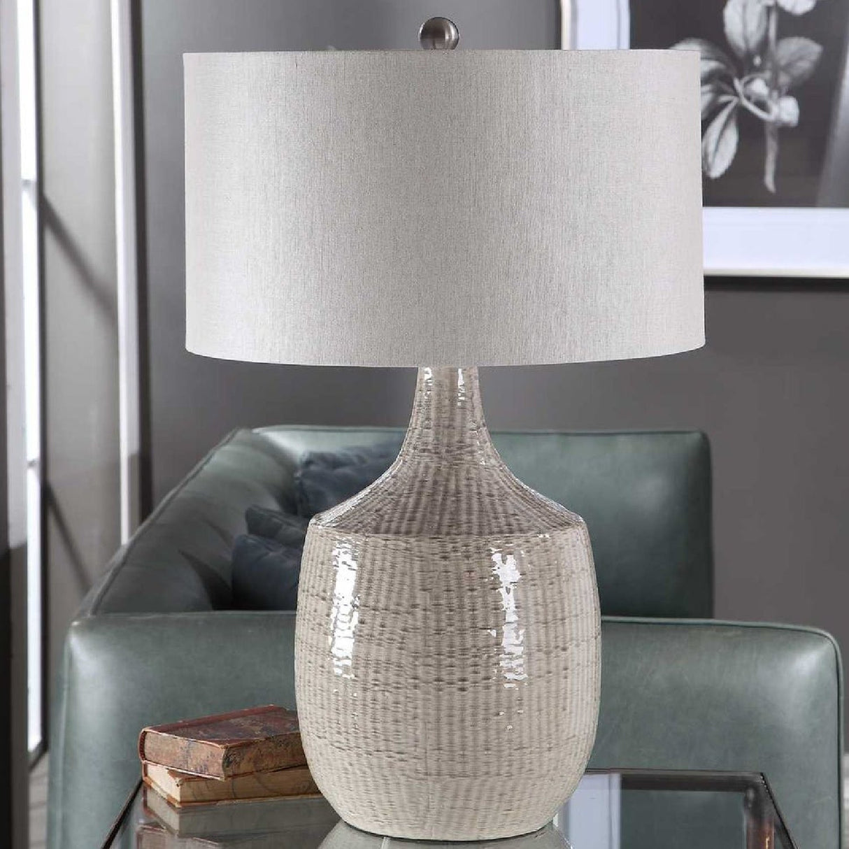 Gray Ceramic Table Lamp by Uttermost Felipe, alternate view 8