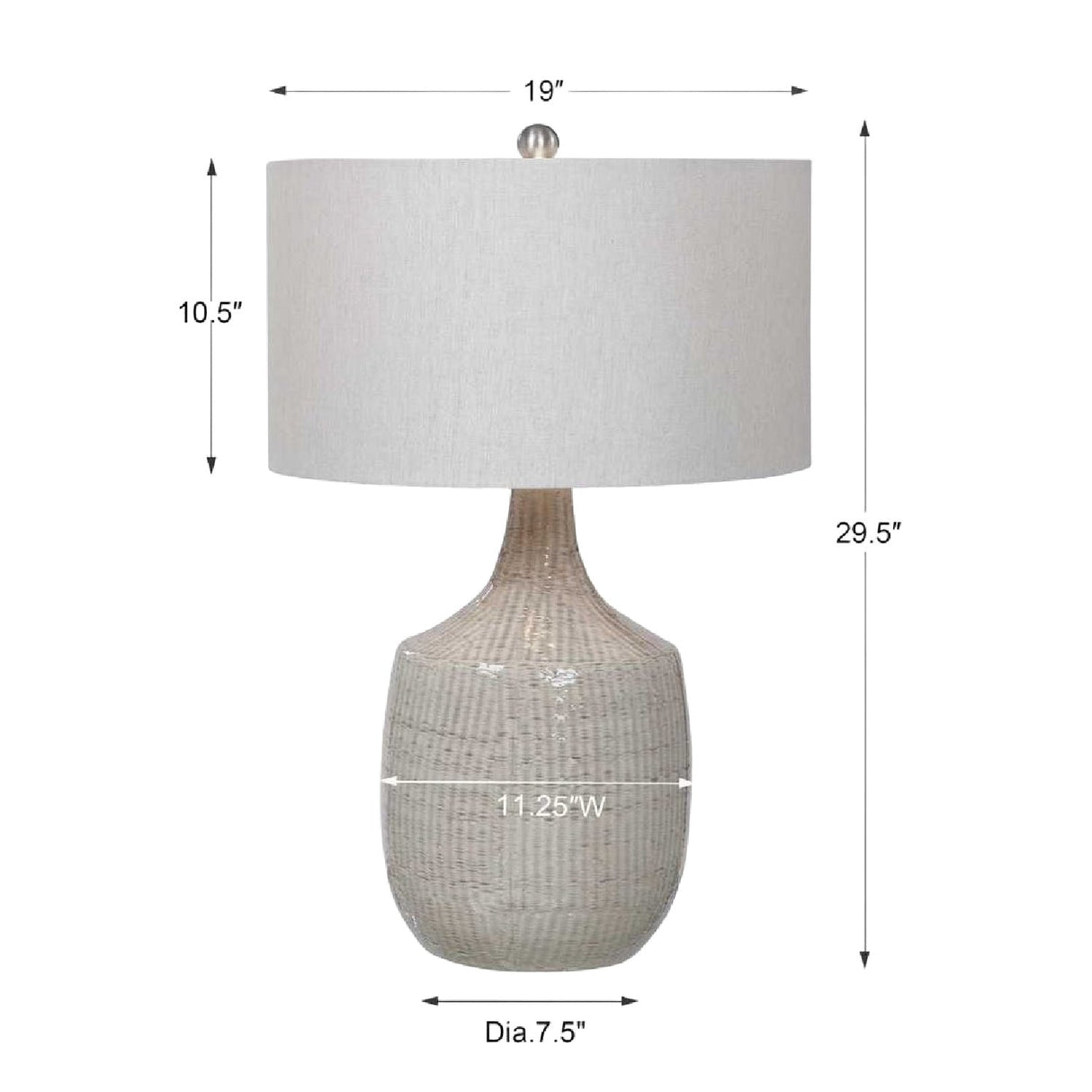 Gray Ceramic Table Lamp by Uttermost Felipe, alternate view 4