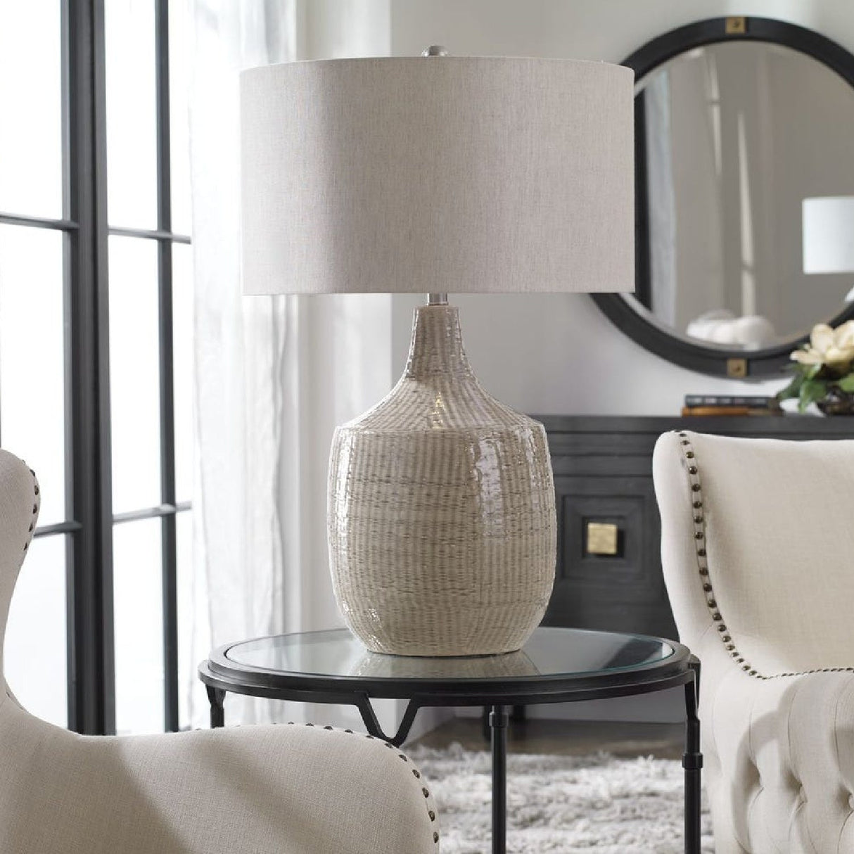 Gray Ceramic Table Lamp by Uttermost Felipe, alternate view 2