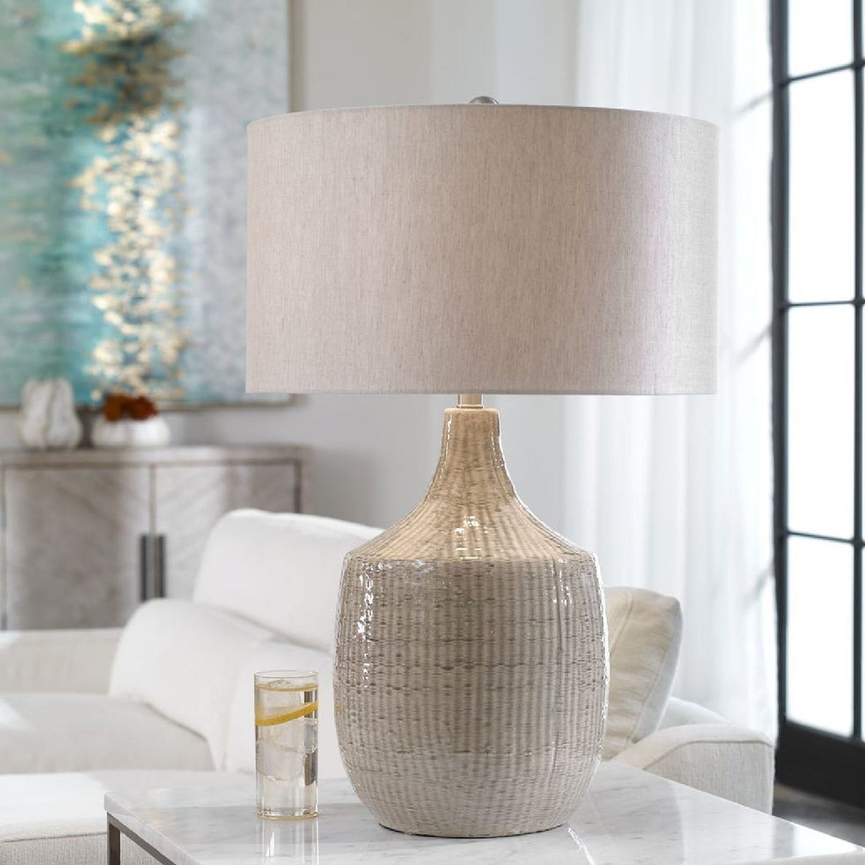 Gray Ceramic Table Lamp by Uttermost Felipe, alternate view 9