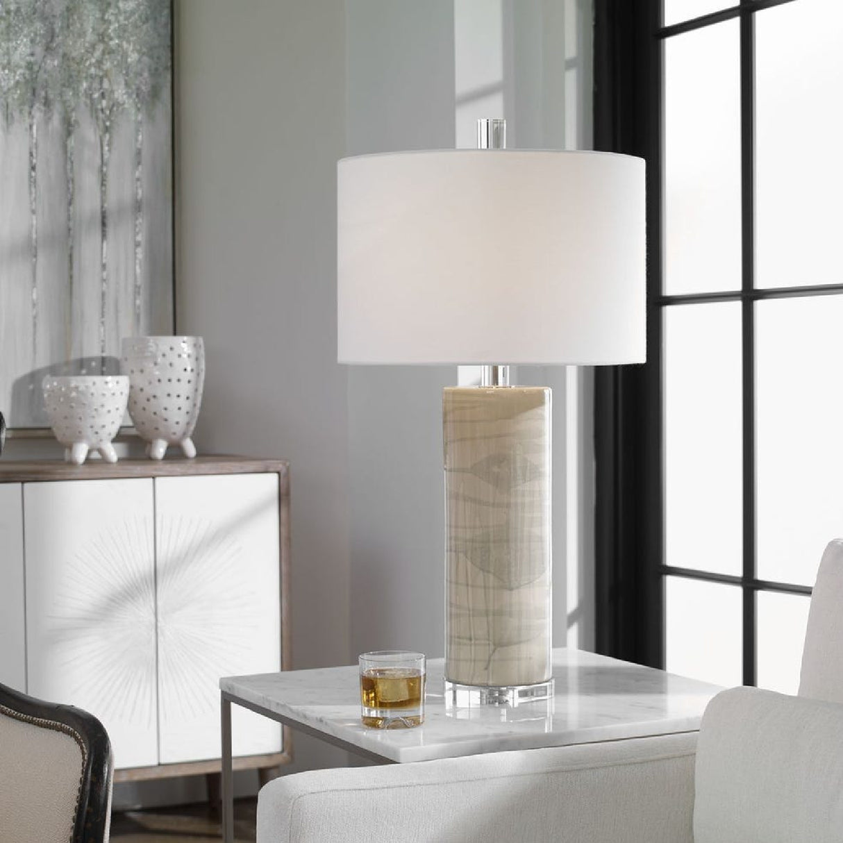 Beige Glazed Ceramic Table Lamp | Oroa.com