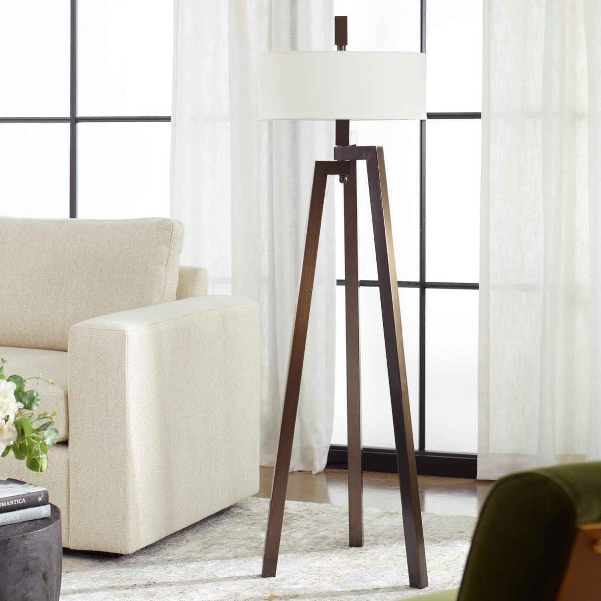 Modern European furniture - Brushed Bronze Tripod Floor Lamp - www.oroa.com
