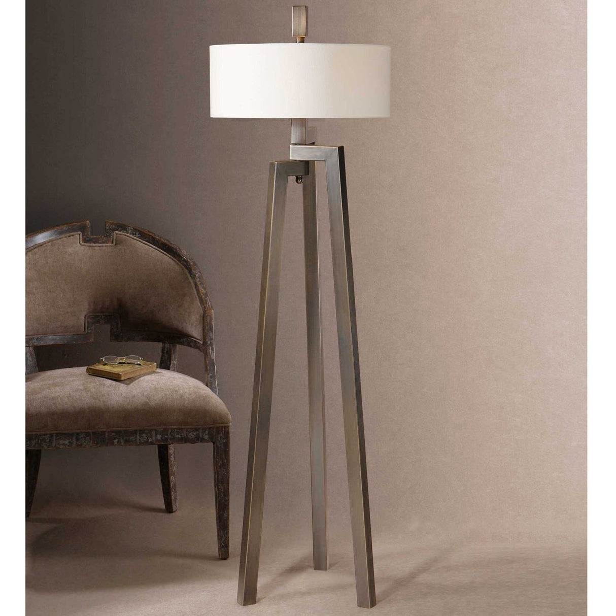 Modern European furniture - Brushed Bronze Tripod Floor Lamp - www.oroa.com