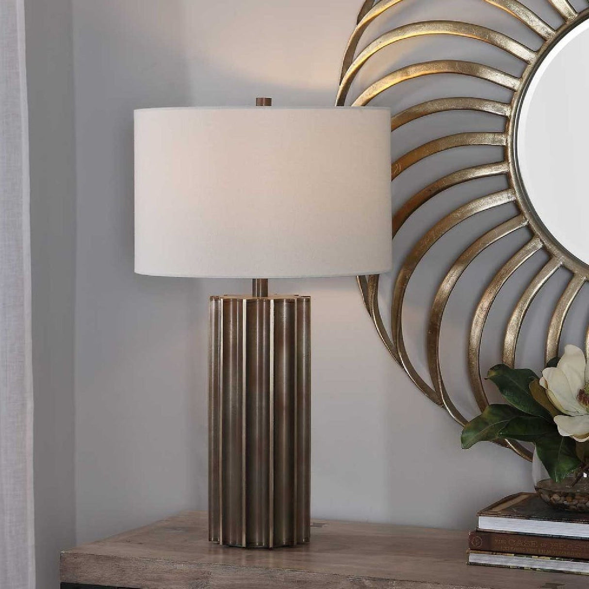 Modern European furniture - Fluted Steel Table Lamp by Uttermost Khalio - www.oroa.com