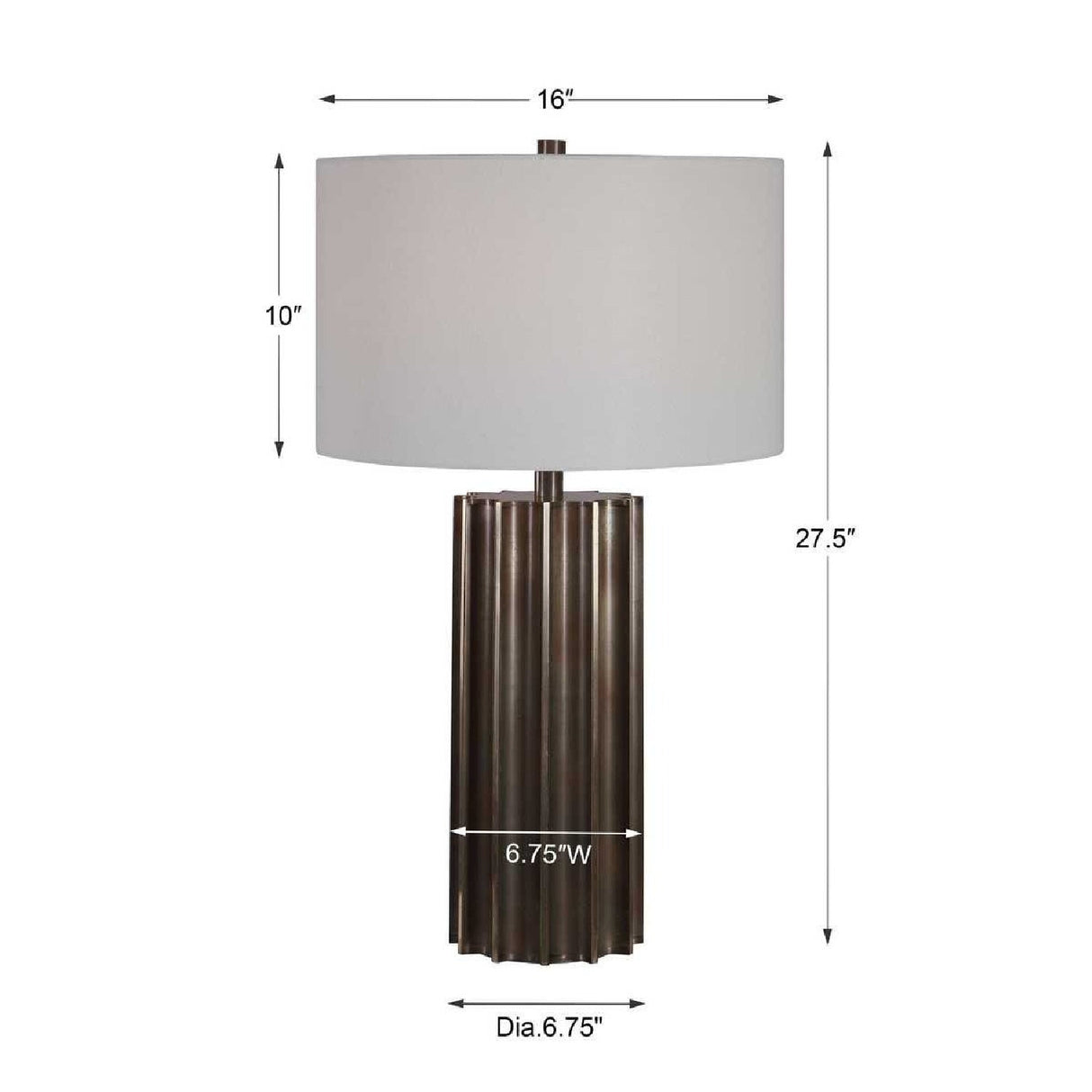 Modern European furniture - Fluted Steel Table Lamp by Uttermost Khalio - www.oroa.com