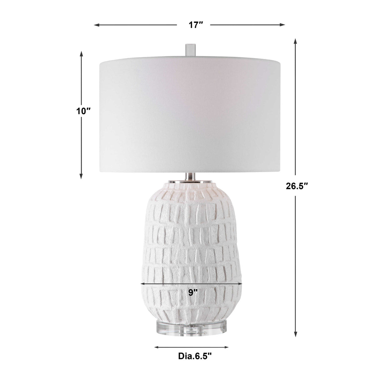 White Ceramic Grid Table Lamp | Oroa.com