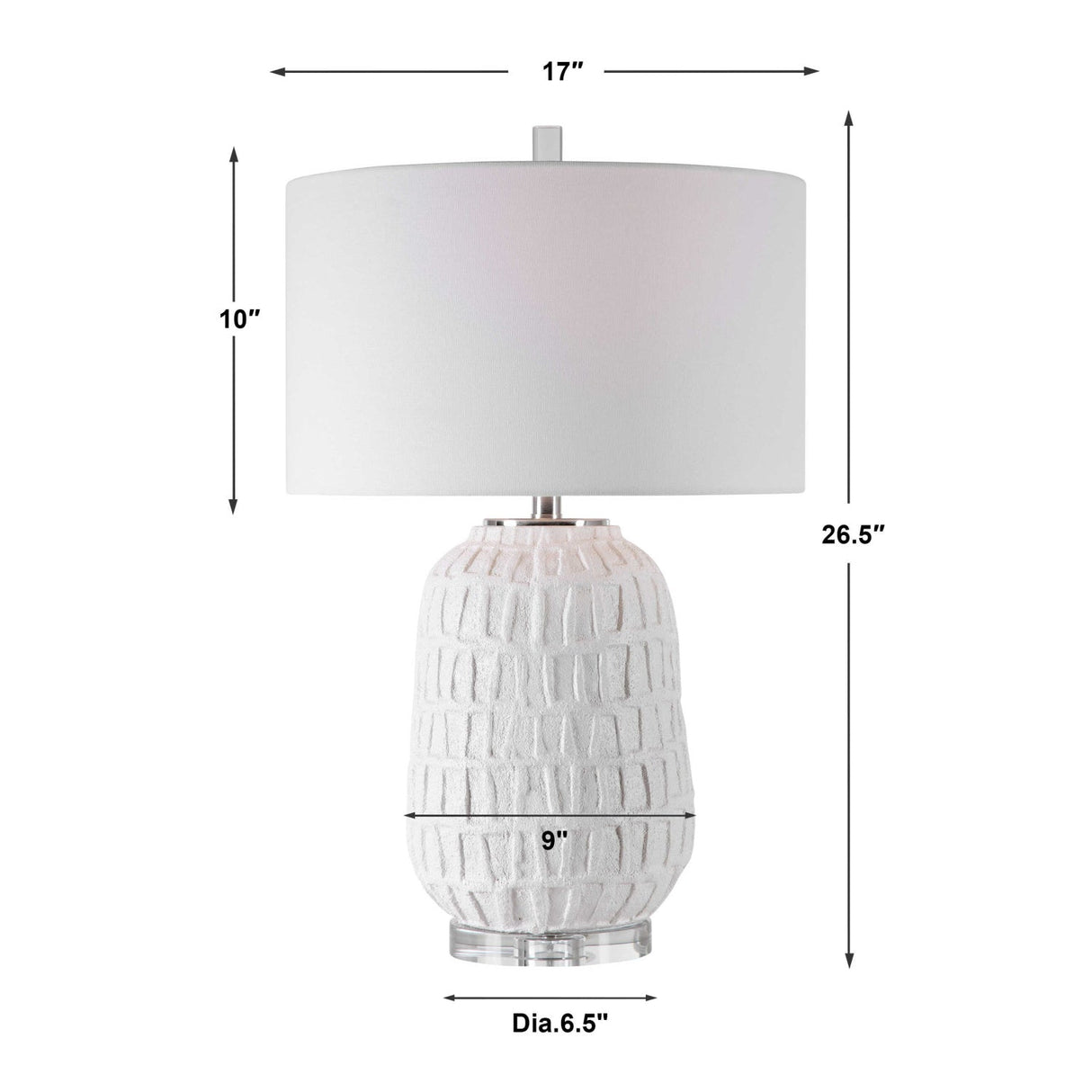Modern European furniture - White Ceramic Grid Table Lamp - www.oroa.com