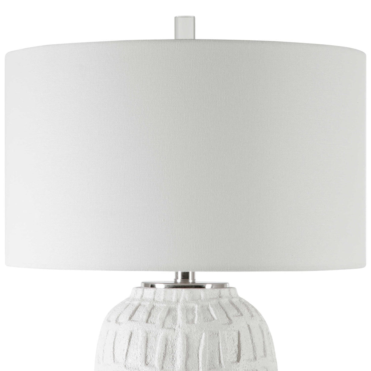 Modern European furniture - White Ceramic Grid Table Lamp - www.oroa.com
