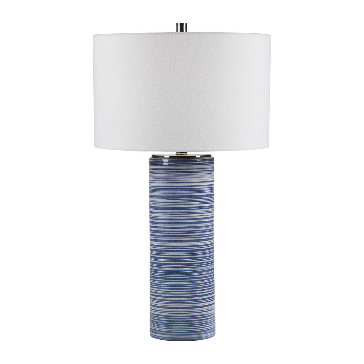 Modern European furniture - Blue Stripes Ceramic Table Lamp by Uttermost Montauk - www.oroa.com