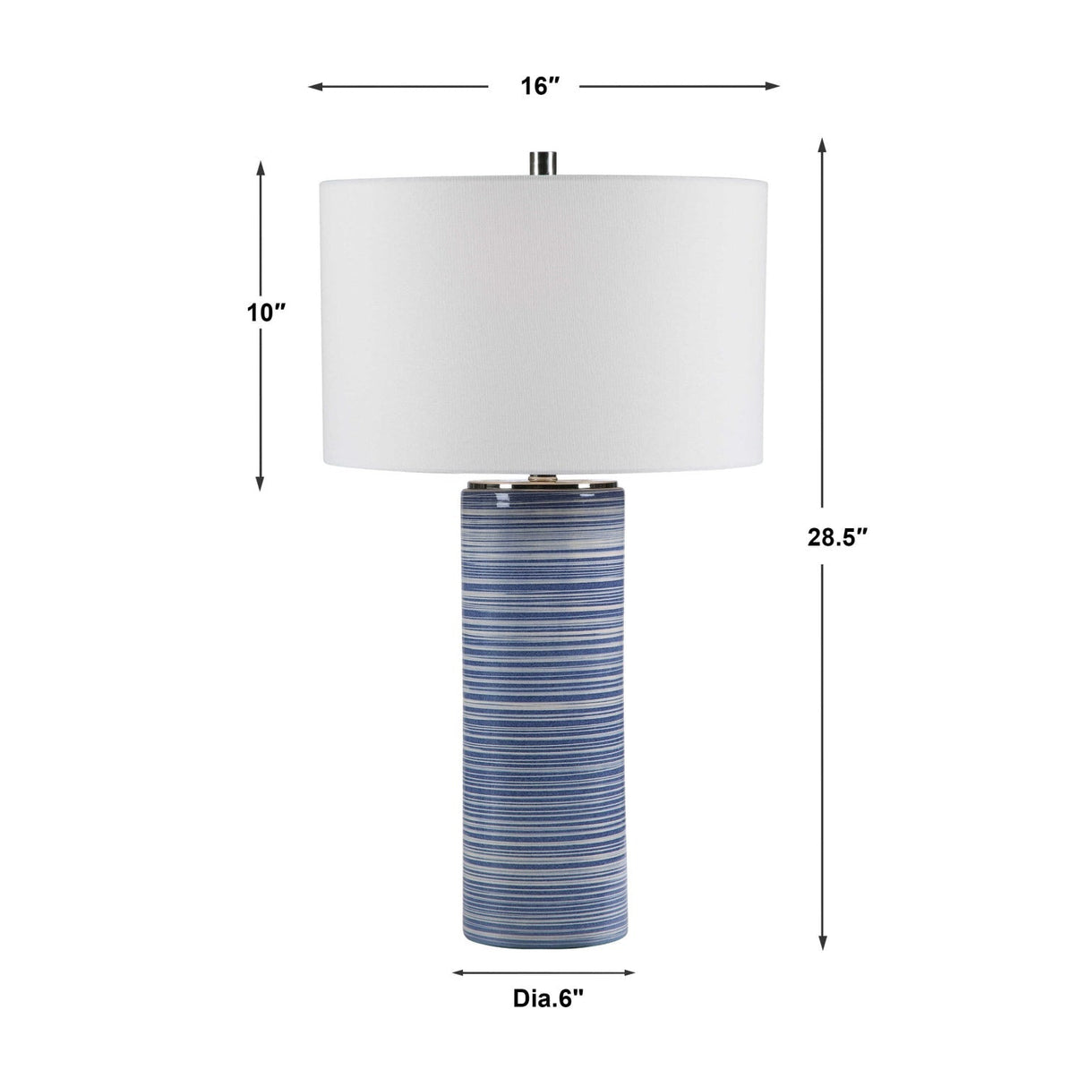 Modern European furniture - Blue Stripes Ceramic Table Lamp by Uttermost Montauk - www.oroa.com