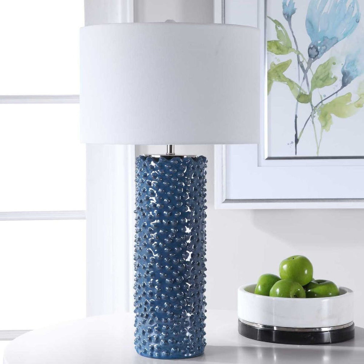 Modern European furniture - Blue Textured Ceramic Table Lamp by Uttermost Ciji - www.oroa.com