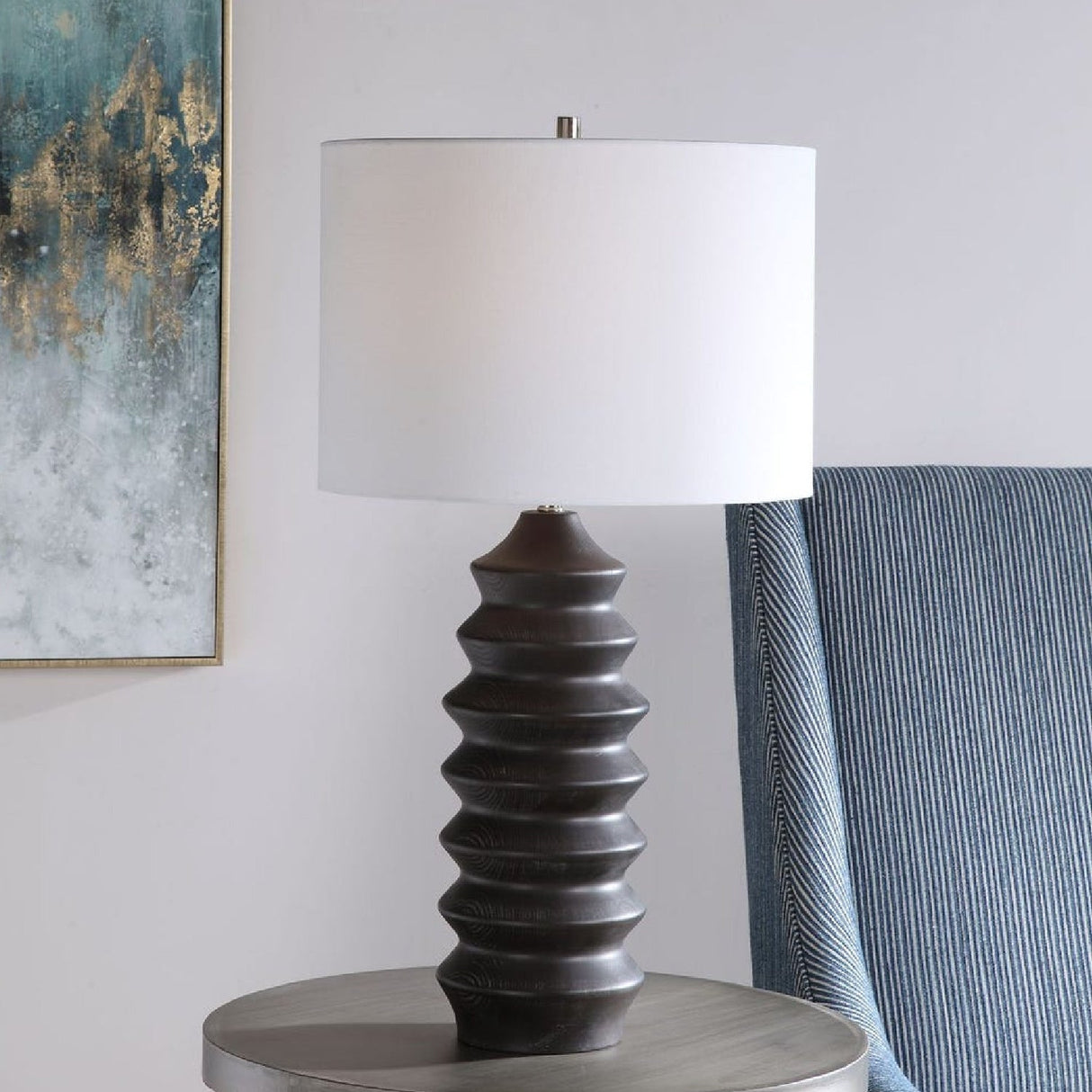 Rustic Black Wood Table Lamp by Uttermost Uplift, alternate view 2