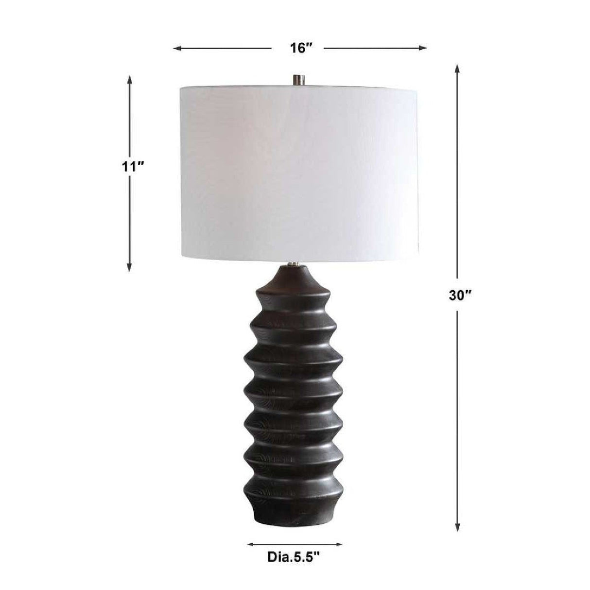 Rustic Black Wood Table Lamp by Uttermost Uplift, alternate view 3