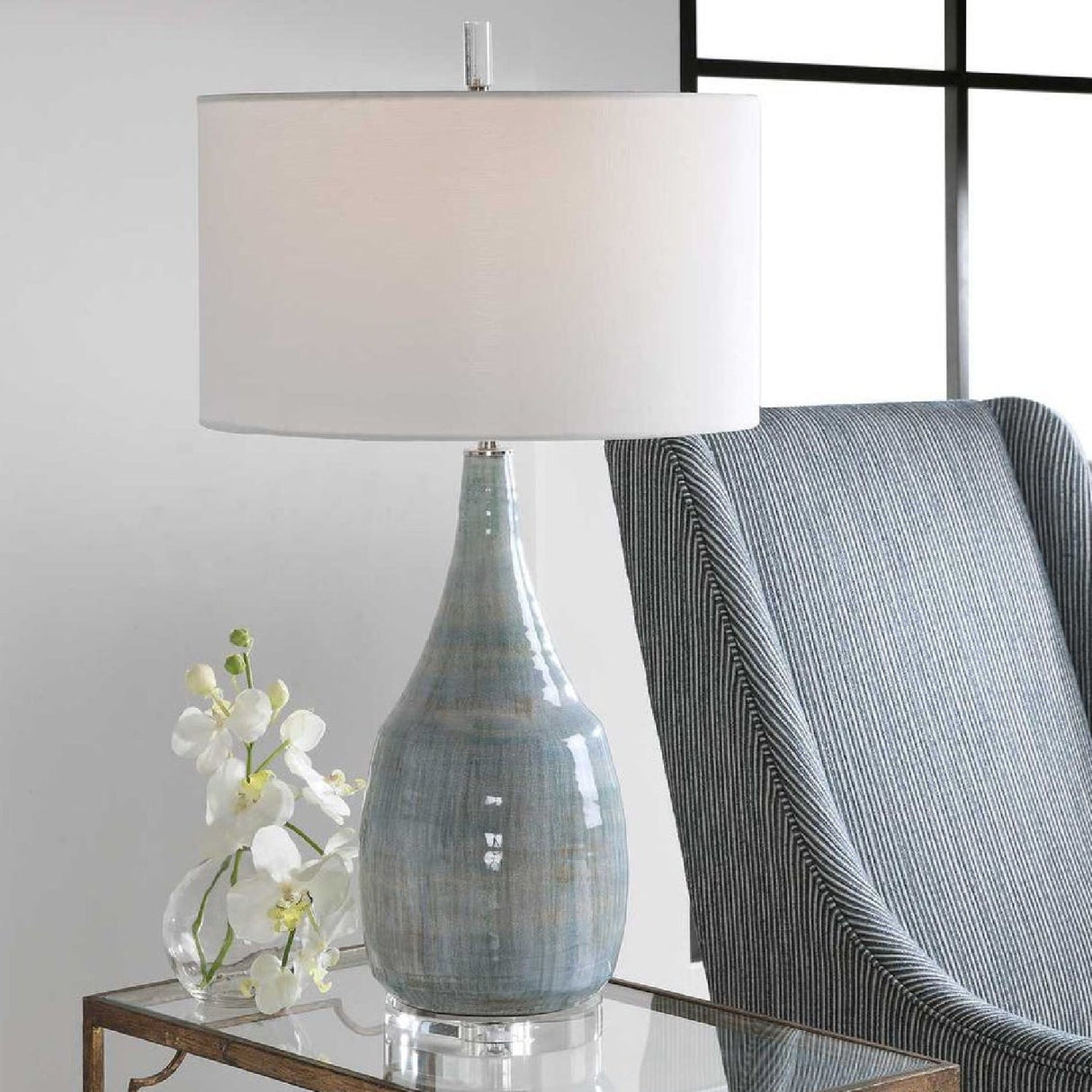 Crackle Glazed Ceramic Table Lamp by Uttermost Rialta, alternate view 7