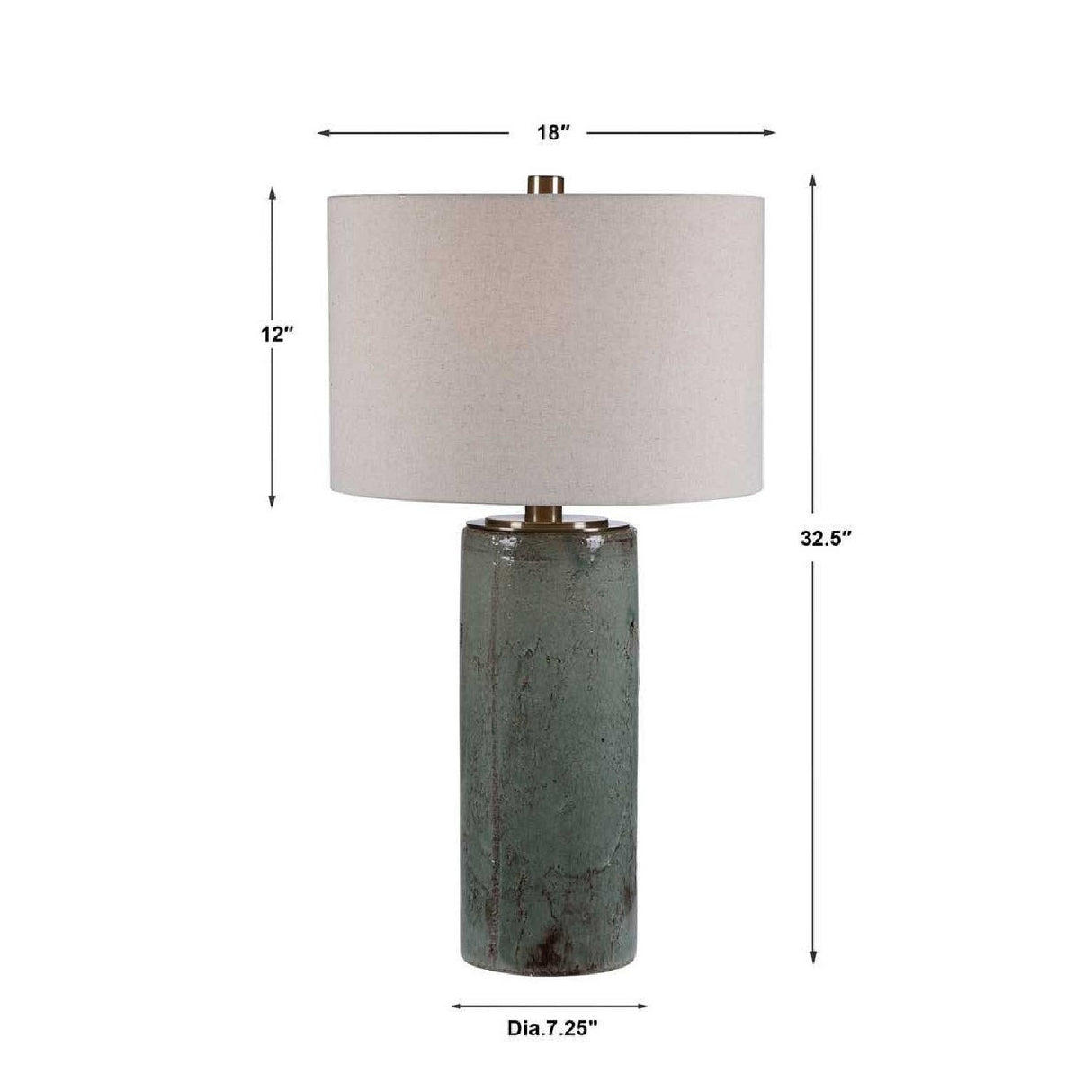 Rustic Blue Ceramic Table Lamp by Uttermost Callais, alternate view 7