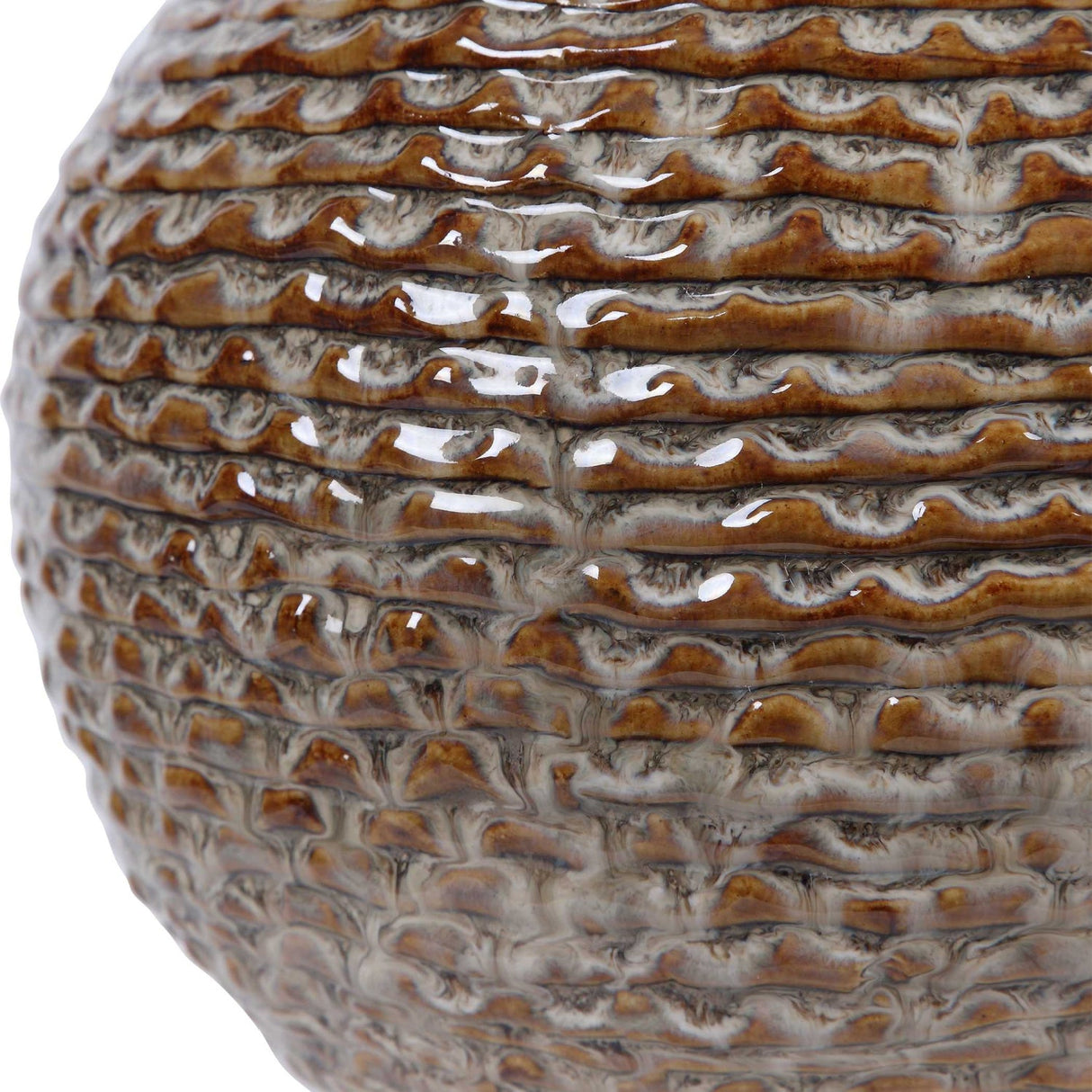Wavy Ribbed Ceramic Table Lamp by Uttermost Lagos, alternate view 5
