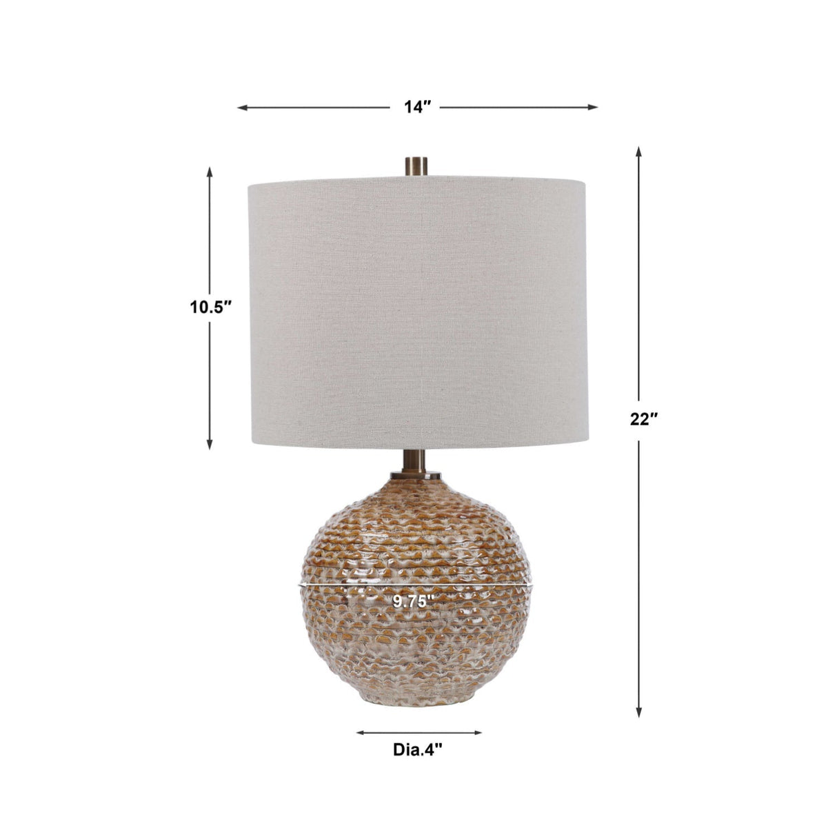 Wavy Ribbed Ceramic Table Lamp by Uttermost Lagos, alternate view 7