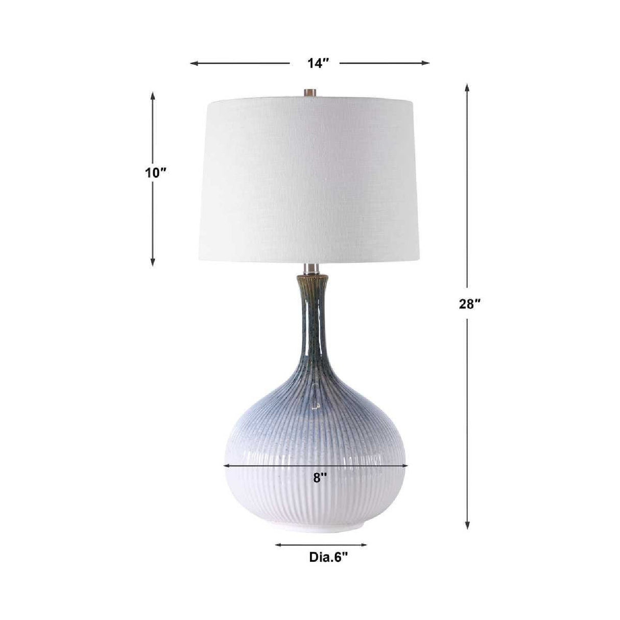 Modern European furniture - Fluted Gradient Ceramic Table Lamp by Uttermost Eichler - www.oroa.com