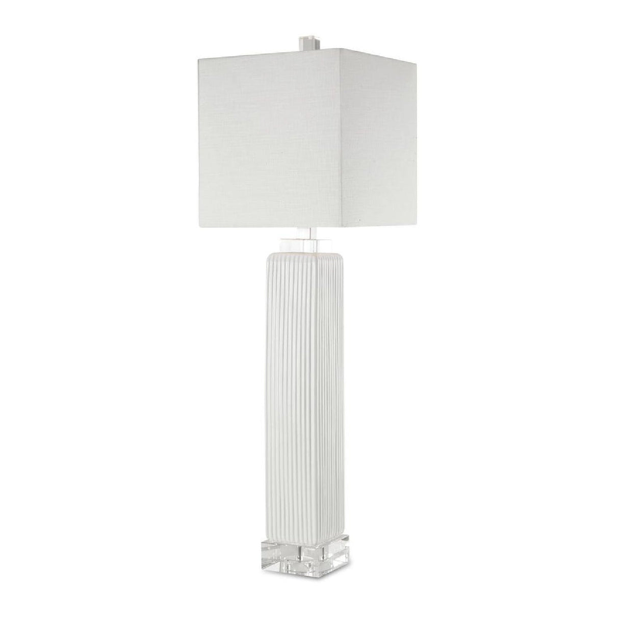 White Ribbed Buffet Lamp by Uttermost Bennett
