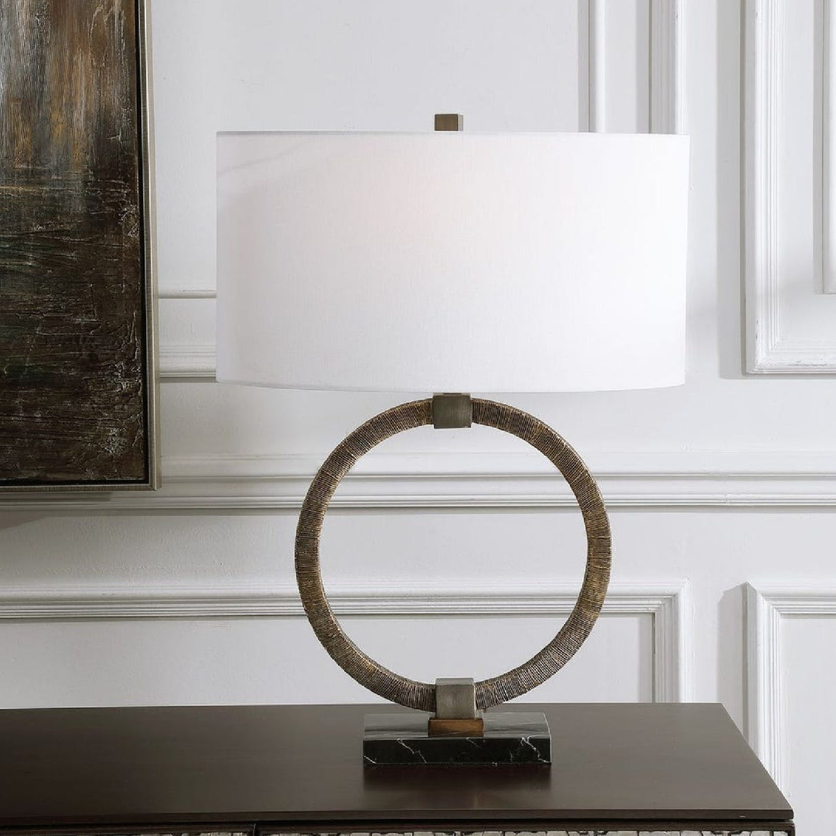 Modern European furniture - Antique Gold Ring Table Lamp Table Lamp by Uttermost Relic - www.oroa.com